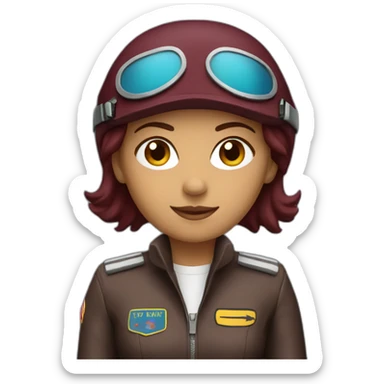 burgundy coloured female pilot sticker