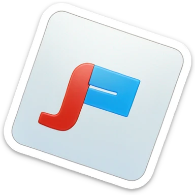 letter J red and letter t blue sticker
