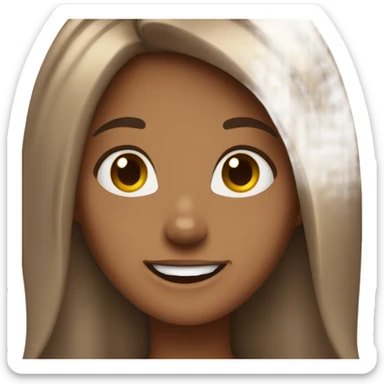 Pretty girl brown hair excited  sticker