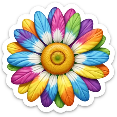 Tie dye daisy sticker