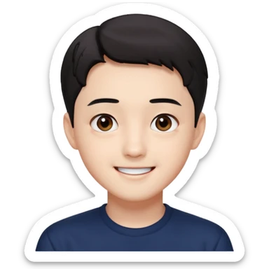 D.O from EXO, simple facial features, short black hair, neutral expression sticker