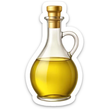 olive oil bottle object icon, glass bottle with golden olive oil, 3D cartoon, mobile game icon style, clean background, no text, no watermark
 sticker