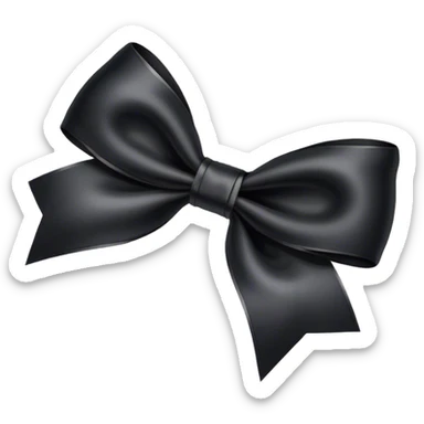 Black satin bow sticker