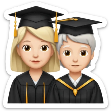 NIETO EGRESADO CON SU ABUELA SIN GORRO sticker