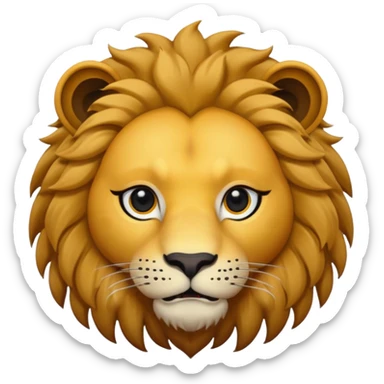 lion face emoji dot eyes, solid black , no iris, no Sclera sticker