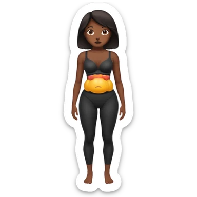 
legging brassière noir gonflé ventre femme sticker