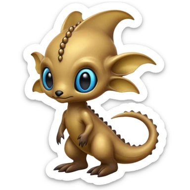 Life-like Brownish Aquatic Luxio-Alien-hybrid  (full body) sticker