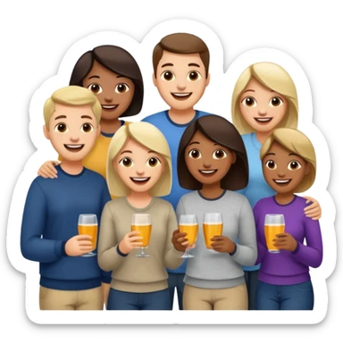A large crowd of adults in casual clothing at an afterwork meeting sticker