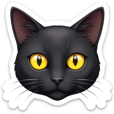 skinny black cat with yellow eyes sticker