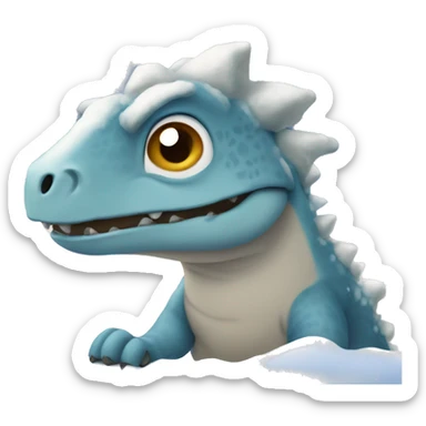 dinasour in the winter sticker