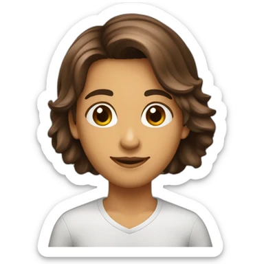 Quero carinha com cabelo liso marron curto sticker