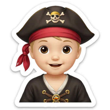 cute 1 year old pirate baby sticker