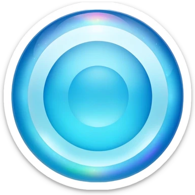 Round cut blue smithsonite gemstone with sky blue color and holographic rainbow reflections sticker