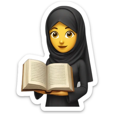Arabic female holding quran sticker