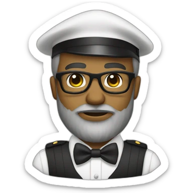 black soldier with a medium-sized beard, a part in hair, wearing glasses, a white collared shirt, a bow tie, bulletproof vest sticker