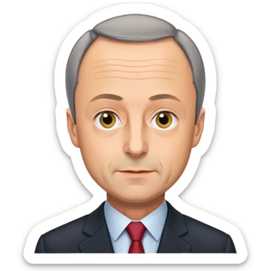 Friedrich Merz, German politician with short gray hair and suit sticker