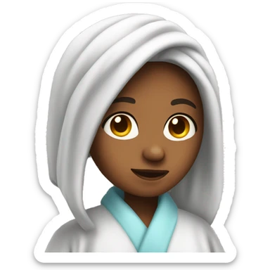 Girl with a bathrobe on  sticker