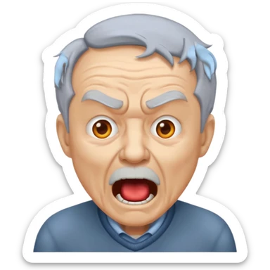 Generate an oldman yell at nivo emoji sticker