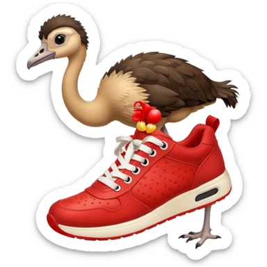  ostrich-in-red sneakers sticker