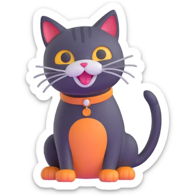 silly cat sticker