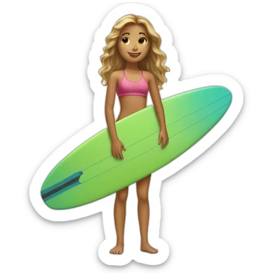 Surfer girl sticker