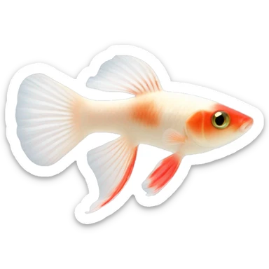 Albino full red guppy sticker