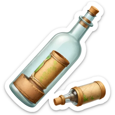 A sea Message Bottle, big sticker