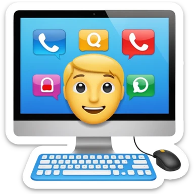 a desktop interface of help desk sticker