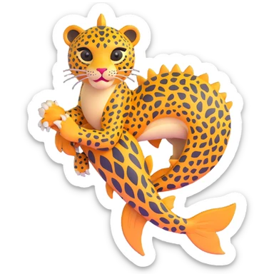 leopard with fins and scales sticker