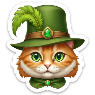 classic Puss in Boots face, confident and charming expression sticker