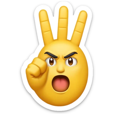 mad emoji with middle finger in the air sticker