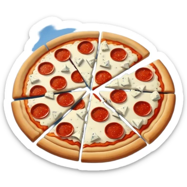 The pizzas have the colors of France on them sticker