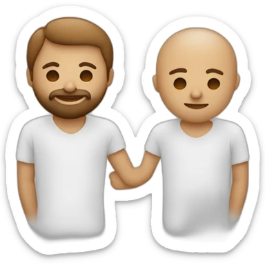 un abrazo de un hombre blanco sin pelo y con barba a una mulata sticker