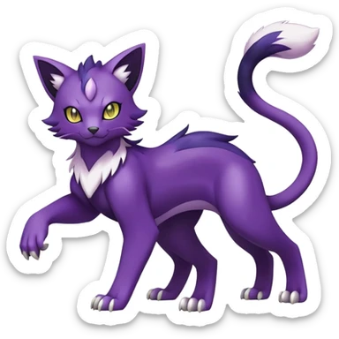 Liepard-Delcatty-Pokémon-Fakémon-hybrid-creature (full body) sticker