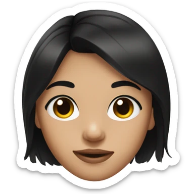 Teen girl, black hair and black eyes sticker