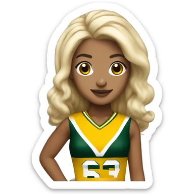 nfl glamourous cheerleader, Asian hair, Green Bay packer  sticker