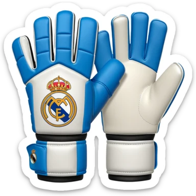 Des gants de gardien de but de foot Real Madrid blanc le plus réaliste possible  sticker