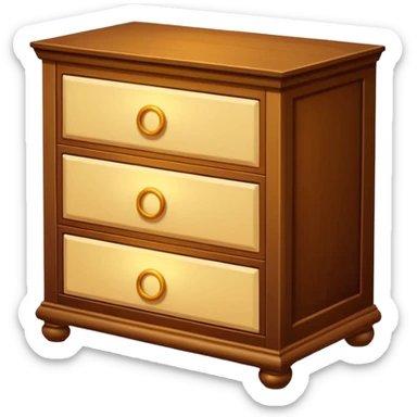 A Cupboard-commode-drawer-night-bed-stand furniture with a night lamp sticker