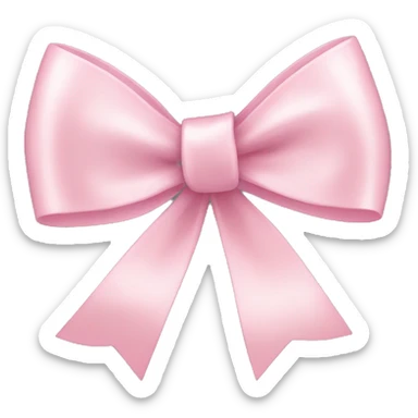 light pink ribbon bow sticker