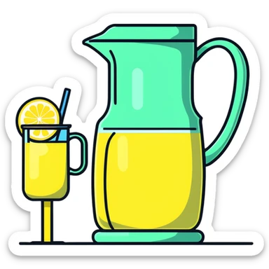 lemonade stand with pitcher of lemonade sticker