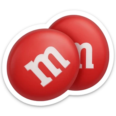 red m&ms hugging sticker