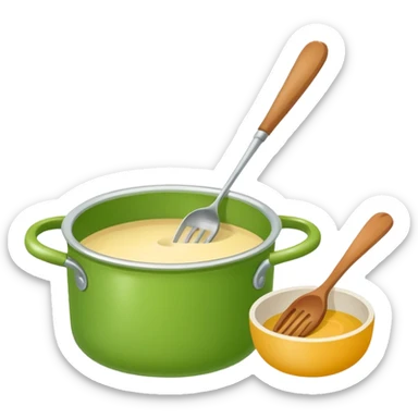 Small icon emoji of recipe, minimum details, green #36a767 main color sticker