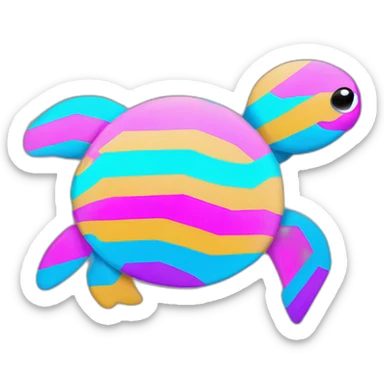 trans flag colored turtle sticker