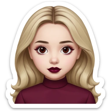 Sabrina carpenter grey eyes wearing burgundy lipstick  sticker
