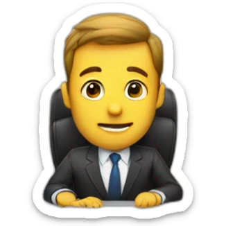 job interview desk white men  sticker