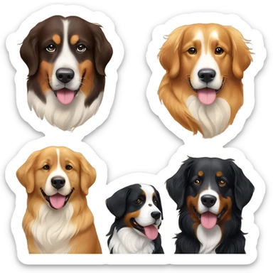 golden retriever and Bernese mountain dog sticker