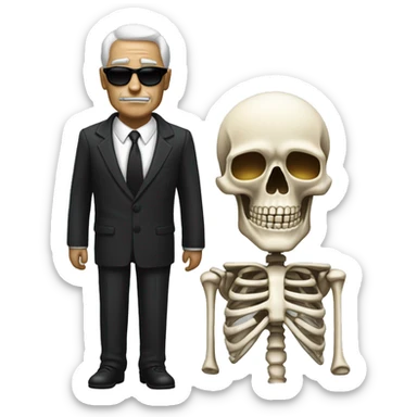 skeleton with a godfather like suit sticker