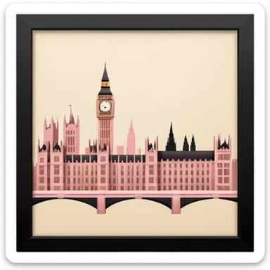london in beige brown and pink tones sticker
