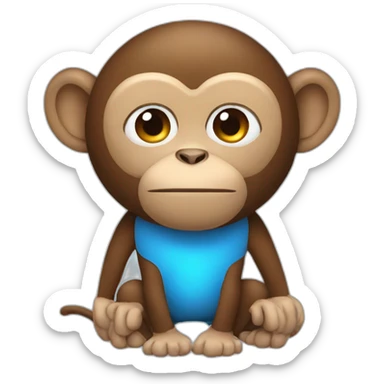 monkey with blue blinder sticker