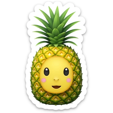 Pineapple labubu sticker